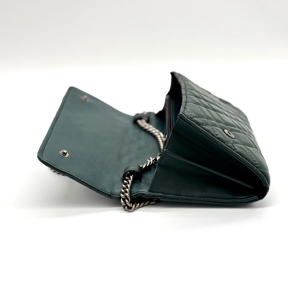 KURT GEIGER Brixton Lock Charm Green Leather Chain Wallet NWOT - Picture 5 of 8